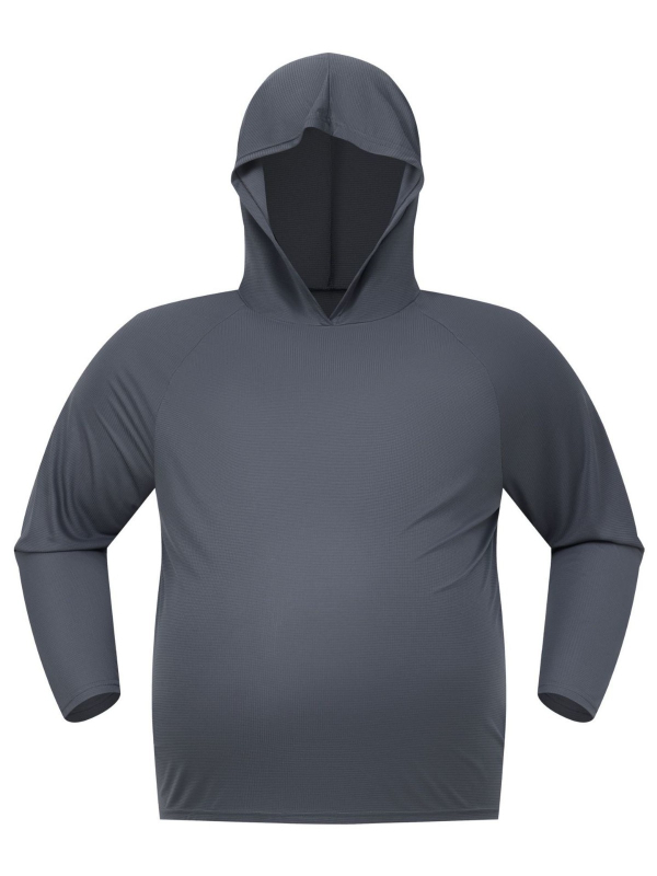 Férfi kapucnis hosszú Ujjú sportos póló gyorsan száradó, légáteresztő poliészterből (Poliészter; Hosszú ujjú; Kapucni; Gyorsan száradó; Légáteresztő)