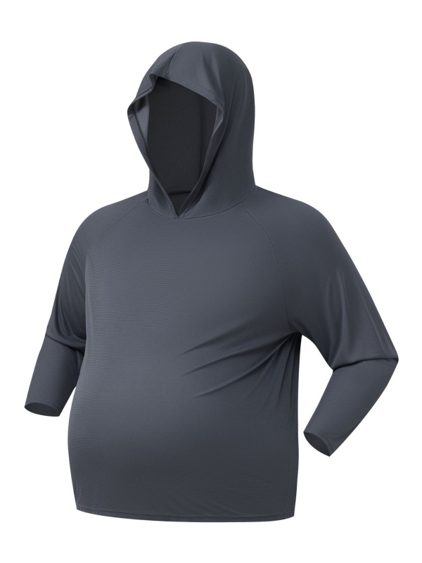 Férfi kapucnis hosszú Ujjú sportos póló gyorsan száradó, légáteresztő poliészterből (Poliészter; Hosszú ujjú; Kapucni; Gyorsan száradó; Légáteresztő)