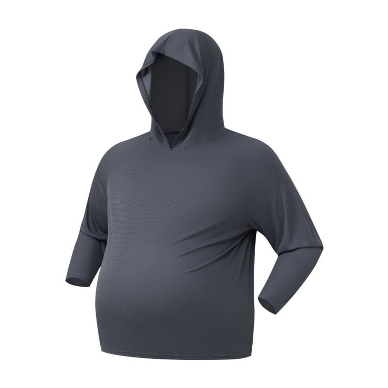 Férfi kapucnis hosszú Ujjú sportos póló gyorsan száradó, légáteresztő poliészterből (Poliészter; Hosszú ujjú; Kapucni; Gyorsan száradó; Légáteresztő)