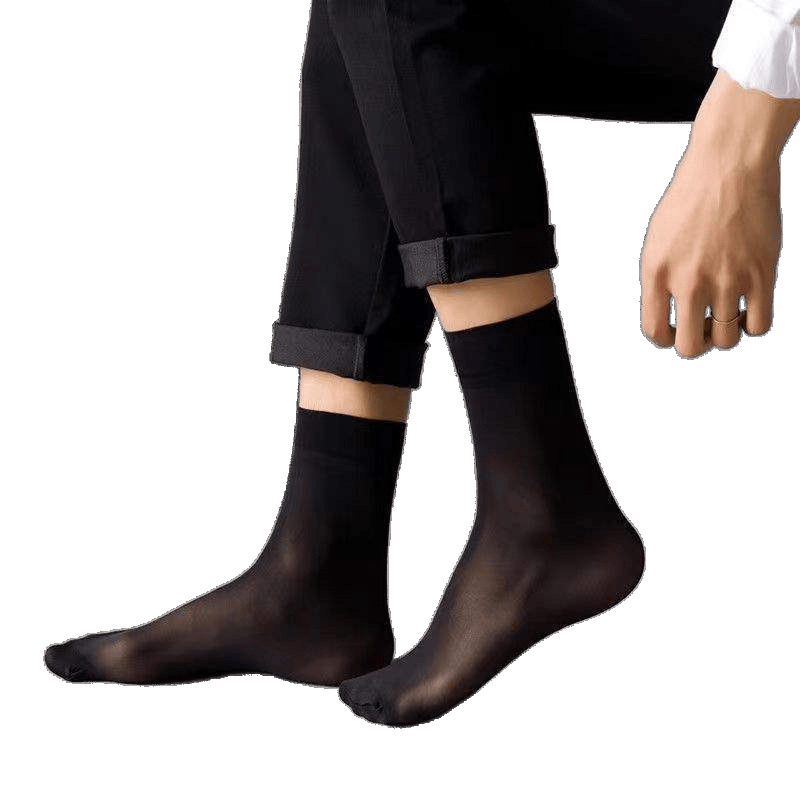 Vīriešu kokvilnas oficiālās zeķes, elpojošas, vienkrāsains raksts, īss garums