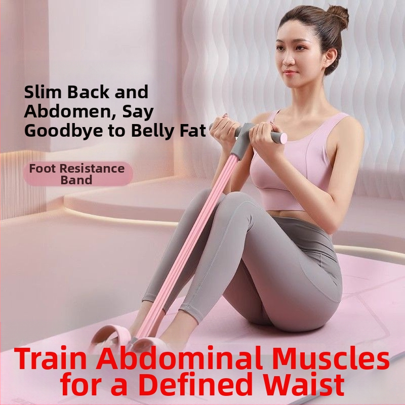 Еластичен натягивател за коремни тренировки с педално въже – латекс, въже за натягане