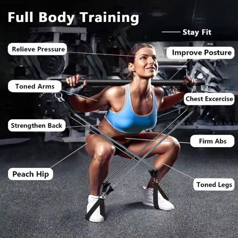 Pilates fitness štap od TPE materijala – napet štap i užad, višenamjenski set za istezanje