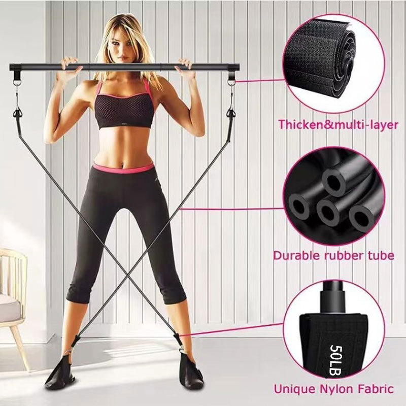 Pilates fitness štap od TPE materijala – napet štap i užad, višenamjenski set za istezanje