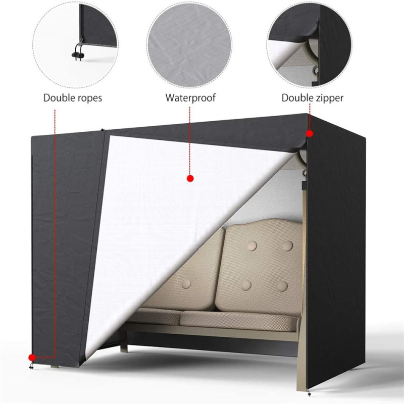 Acoperire pentru balansoar exterior – protecție împotriva prafului și a razelor de soare, țesătură Oxford 420D, acoperire pentru balansoar dublu/rotang, procesare personalizabilă