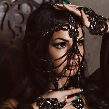 Matu lente ar vara kristāliem, elektroplēšana, Preces numurs 13501, Raksts: Eight Eyes, Tumšs stils