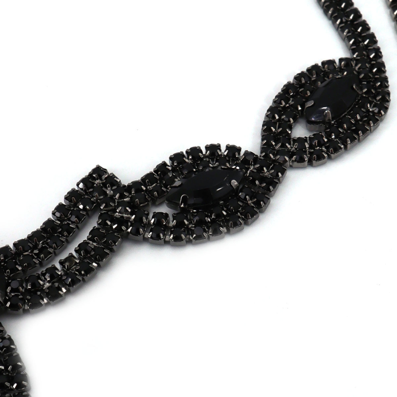 Matu lente ar vara kristāliem, elektroplēšana, Preces numurs 13501, Raksts: Eight Eyes, Tumšs stils