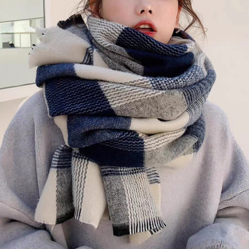 Șal din amestec cânepă-bumbac, țesătură warp, iarnă, stil koreano-japonez, lansare toamna 2023