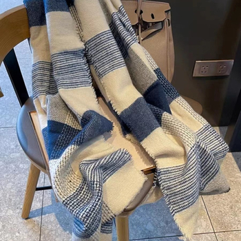 Șal din amestec cânepă-bumbac, țesătură warp, iarnă, stil koreano-japonez, lansare toamna 2023