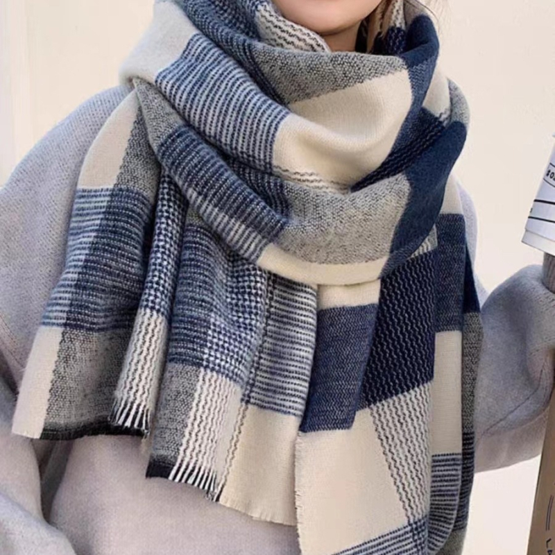 Șal din amestec cânepă-bumbac, țesătură warp, iarnă, stil koreano-japonez, lansare toamna 2023