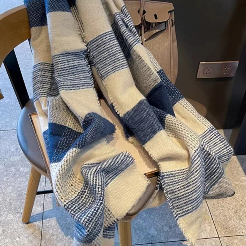 Șal din amestec cânepă-bumbac, țesătură warp, iarnă, stil koreano-japonez, lansare toamna 2023