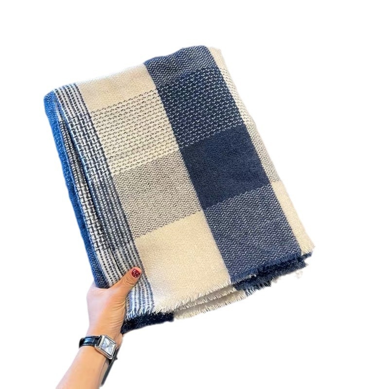 Șal din amestec cânepă-bumbac, țesătură warp, iarnă, stil koreano-japonez, lansare toamna 2023