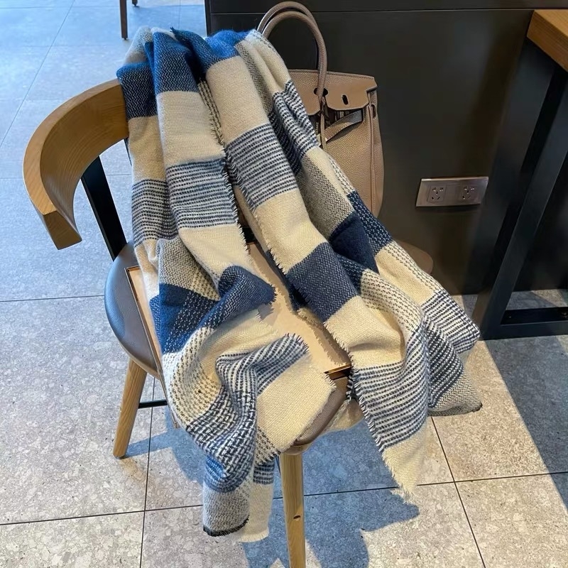 Șal din amestec cânepă-bumbac, țesătură warp, iarnă, stil koreano-japonez, lansare toamna 2023