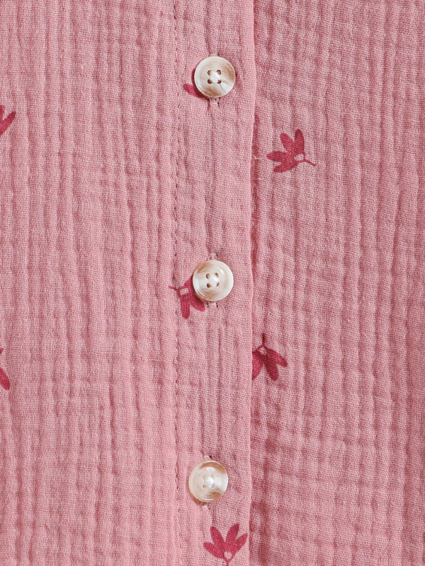 Bluza pentru copii fete cu mâneci lungi, imprimeu floral, stil academic, 100% bumbac, textură moale