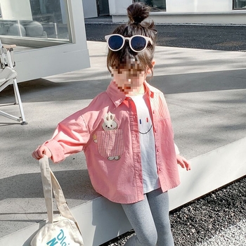 Cămașă pentru fetițe, mâneci lungi, guler tip costum, material din păr de iepure 81–90%, vârsta 0–1 ani, casual