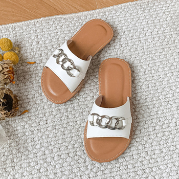 Sandale de copii cu un singur bretea, partea superioară din piele Ultra-Fiber, talpă din cauciuc, slip-on casual, pentru fete 1–16 ani, Primăvara 2025.