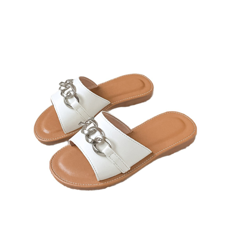 Sandale de copii cu un singur bretea, partea superioară din piele Ultra-Fiber, talpă din cauciuc, slip-on casual, pentru fete 1–16 ani, Primăvara 2025.