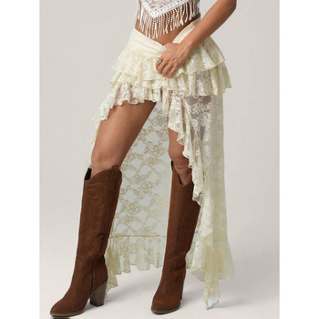 Σετ τζιν — μποέμ ρετρό στυλ 90s, ελεύθερη εφαρμογή με δαντελένιες λεπτομέρειες, φυσικό χρωματισμένο βαμβάκι (CVC), ήπια ελαστικότητα, ποιοτικός έλεγχος