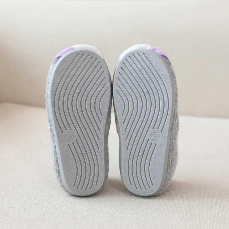 Mergaitėms Unicorn karikatūrinės vidaus šlepetės, medvilnės viršus, plastmasos padas