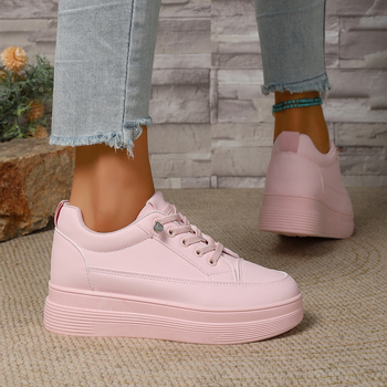 Sieviešu ikdienas tenisa kurpes ar PU augšdaļu, gumijas zole, slip-on, apaļa purns