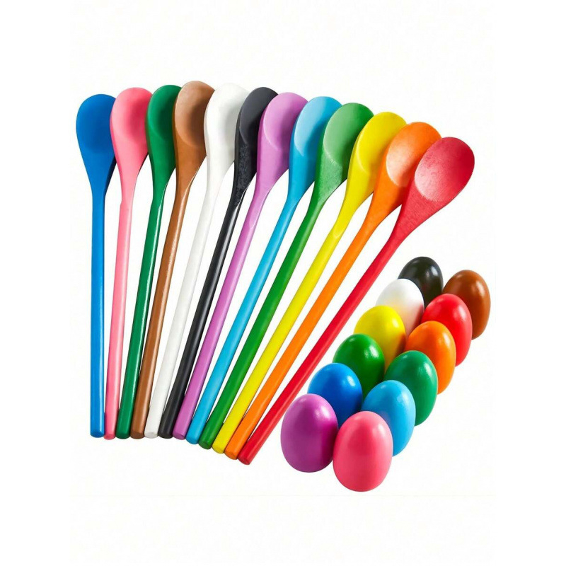 Τέσσερα τεμάχια ξύλινο σετ αγώνα με κουτάλια για αυγά – διαγωνισμός ισορροπίας αυγού, μοντέλο sh51425424