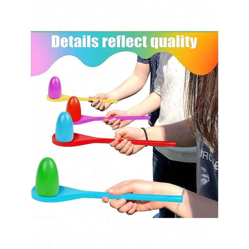 Τέσσερα τεμάχια ξύλινο σετ αγώνα με κουτάλια για αυγά – διαγωνισμός ισορροπίας αυγού, μοντέλο sh51425424