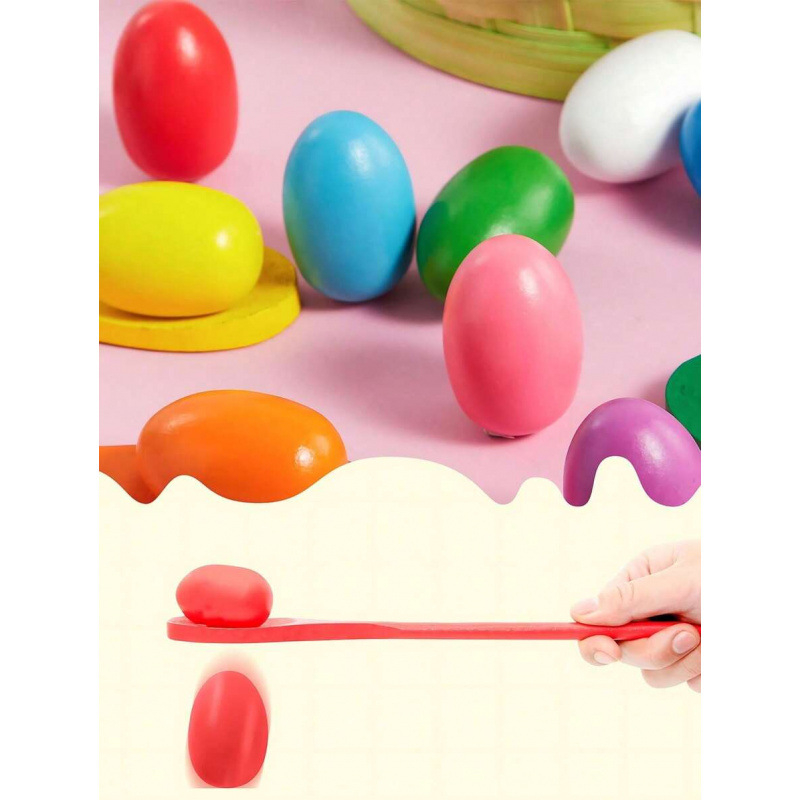 Τέσσερα τεμάχια ξύλινο σετ αγώνα με κουτάλια για αυγά – διαγωνισμός ισορροπίας αυγού, μοντέλο sh51425424