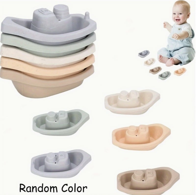 Παιχνίδι μπάνιου και παραλίας για μωρά: Πλοίο για στοίβαξη, πλαστικό, για ηλικίες 0–2 ετών, διχτυωτή τσάντα, μοντέλο 617-58