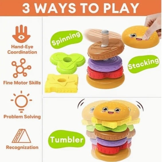 Παιχνίδι περιστρεφόμενου πύργου για βρέφη – πλαστικό εκπαιδευτικό παζλ για 0–2 ετών (KB828A)