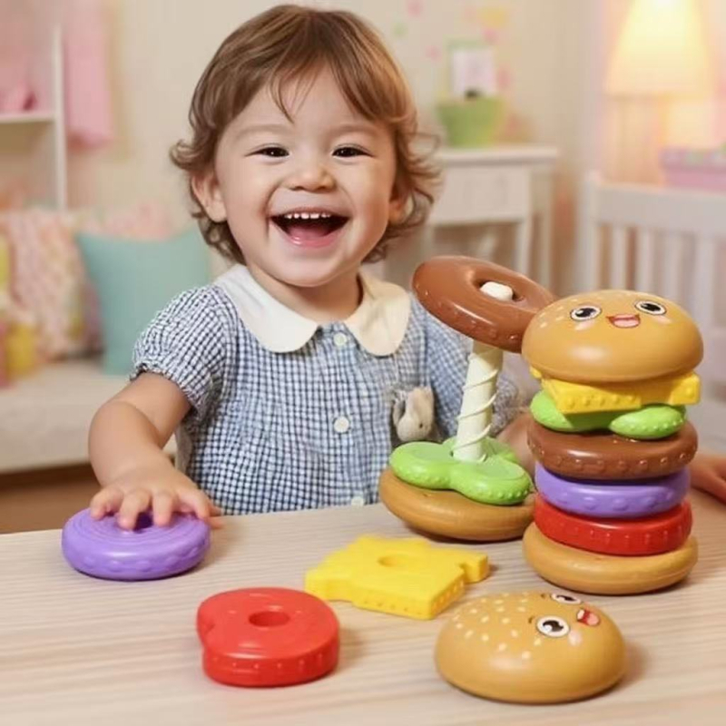 Παιχνίδι περιστρεφόμενου πύργου για βρέφη – πλαστικό εκπαιδευτικό παζλ για 0–2 ετών (KB828A)