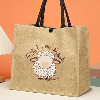 Tote soma ar aitā motīvu, lina materiāls, sietveida stils, spilvena forma, atvērums ar auklu un sprādzi, iekšējā pildviela no neilona