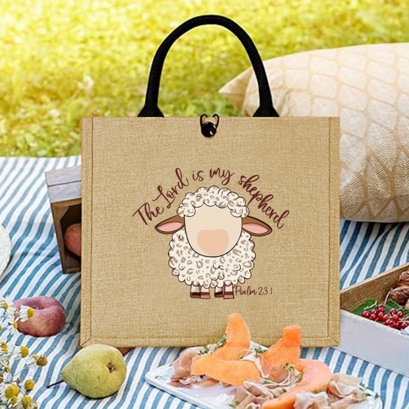 Tote soma ar aitā motīvu, lina materiāls, sietveida stils, spilvena forma, atvērums ar auklu un sprādzi, iekšējā pildviela no neilona