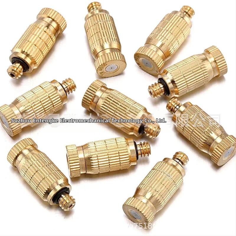 Дюза за атомизираща мъгла, двустепенна, месингова, резба 10-24 UNC, високонапорна (градинска външна система за атомизиране)