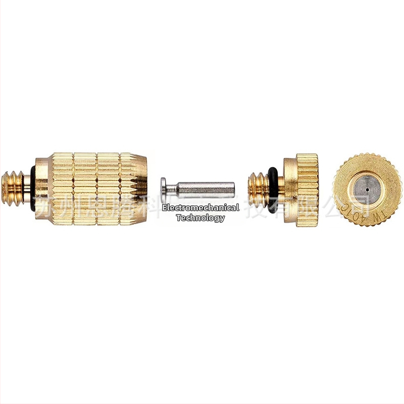 Дюза за атомизираща мъгла, двустепенна, месингова, резба 10-24 UNC, високонапорна (градинска външна система за атомизиране)