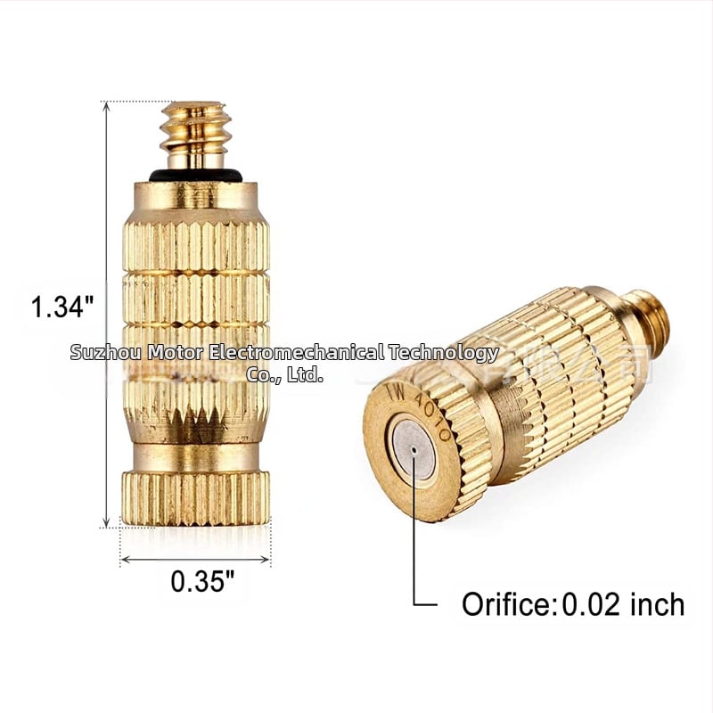 Дюза за атомизираща мъгла, двустепенна, месингова, резба 10-24 UNC, високонапорна (градинска външна система за атомизиране)