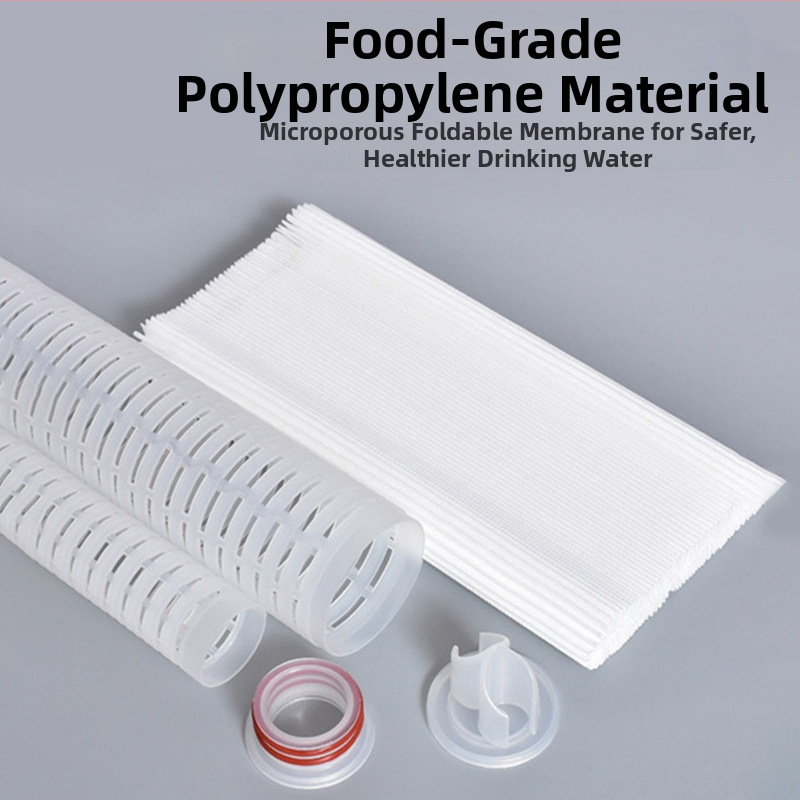 Vízszűrő elem - hajlított kialakítás; polipropilén; nagy áramlású mikroporózus szűrő; Márka TS; Modell: Folding filter element