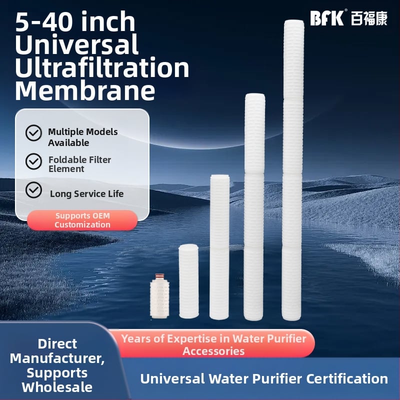 Vízszűrő elem - hajlított kialakítás; polipropilén; nagy áramlású mikroporózus szűrő; Márka TS; Modell: Folding filter element