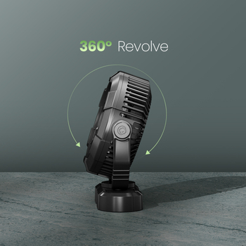 Φορητός ανεμιστήρας κάμπινγκ με LED φως, περιστροφή 360°, επαναφορτιζόμενη μπαταρία Li‑ion 4000 mAh, 3 ταχύτητες, κατάλληλο για σκηνή και υπνοδωμάτιο