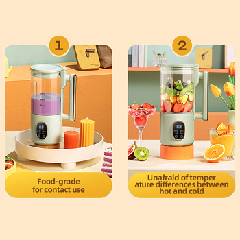 Μηχανή γάλακτος σόγιας με άλεση χωρίς κόσκινο, θέρμανση από την κάτω πλάκα, χωρητικότητα 1-2 λίτρα, κατάλληλη για 4-5 άτομα; λειτουργίες: ξηρά/υγρά φασόλια, πάστα ρυζιού, πέντε κόκκοι, χυμός καλαμποκιού