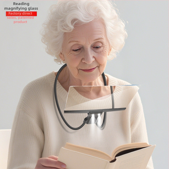 Lasīšanas lupu kakla karāšanai vecākiem ar HD LED gaismu, pilnas lapas lupas izmērs, 3 vienā: kaklā/rokā/uz galda