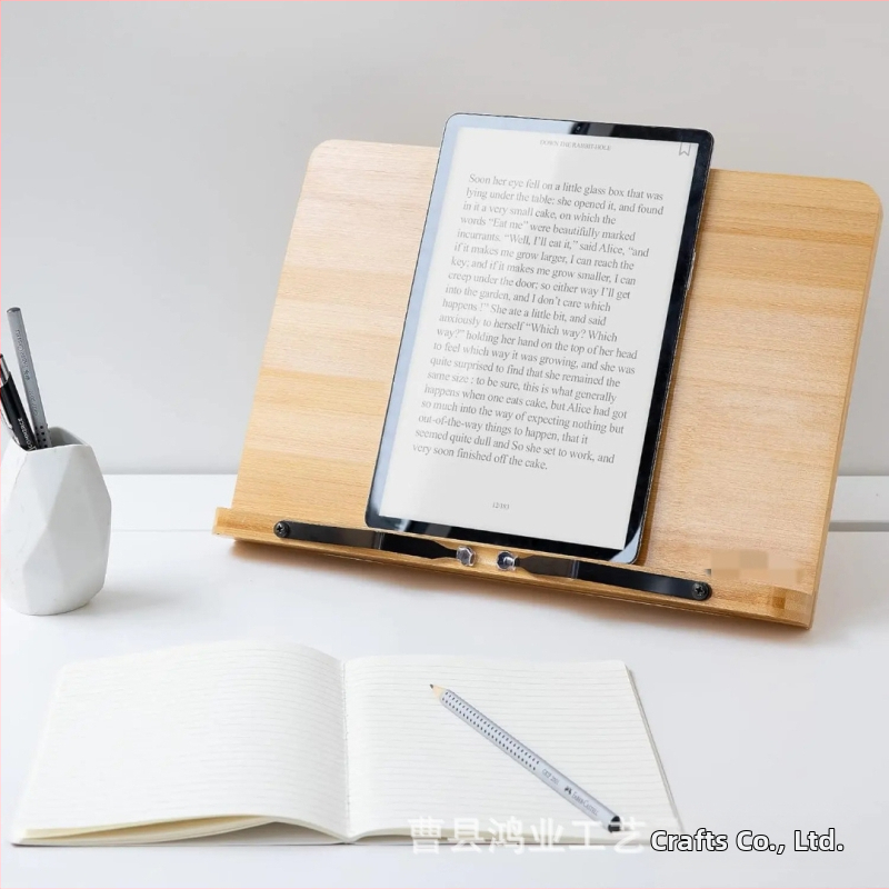 Hongye drvena polica za čitanje – stolni držač knjiga, podesiv