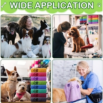 Prosop pentru câini — moale, absorbant, uscare rapidă; imprimeu cu labă; material: ceramică; categorie: alte produse de curățare și înfrumusețare.