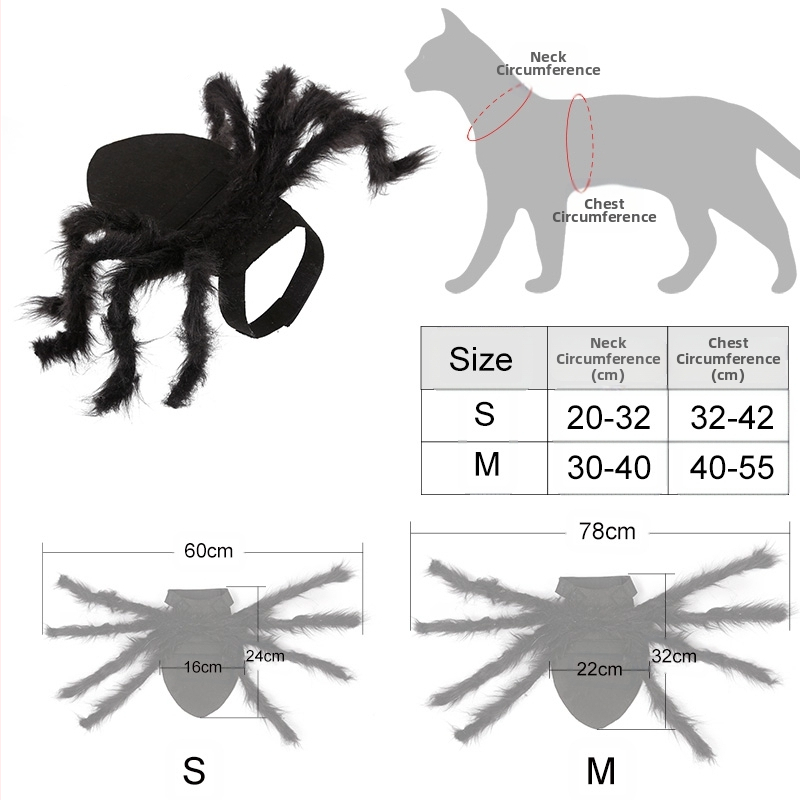Halloween kostiumas naminiams gyvūnams: transformacija į vorą šunims ir katėms; Medžiaga: Kita; Kategorija: Naminių gyvūnų drabužiai; Lytis: Visuotinai; IP licencija: Ne