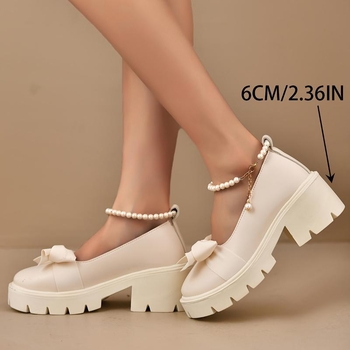 Mary Jane σανδάλια με μία λουρί – Άνω μέρος από δέρμα κορυφαίας ποιότητας, Χαμηλό κωνικό τακούνι