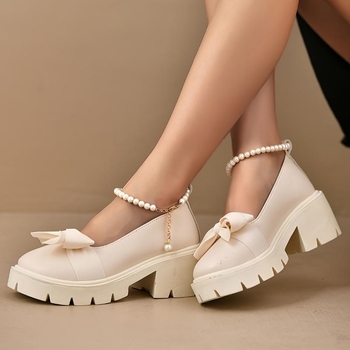 Mary Jane σανδάλια με μία λουρί – Άνω μέρος από δέρμα κορυφαίας ποιότητας, Χαμηλό κωνικό τακούνι