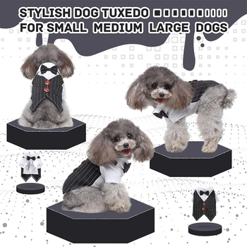 Γιλέκο σκύλου για γάμο – επίσημο γιλέκο με αποσπώμενο παπιγιόν, λαιμό και μπαντάνα, πολυεστέρας, στυλ British, κωδικός 6802LF