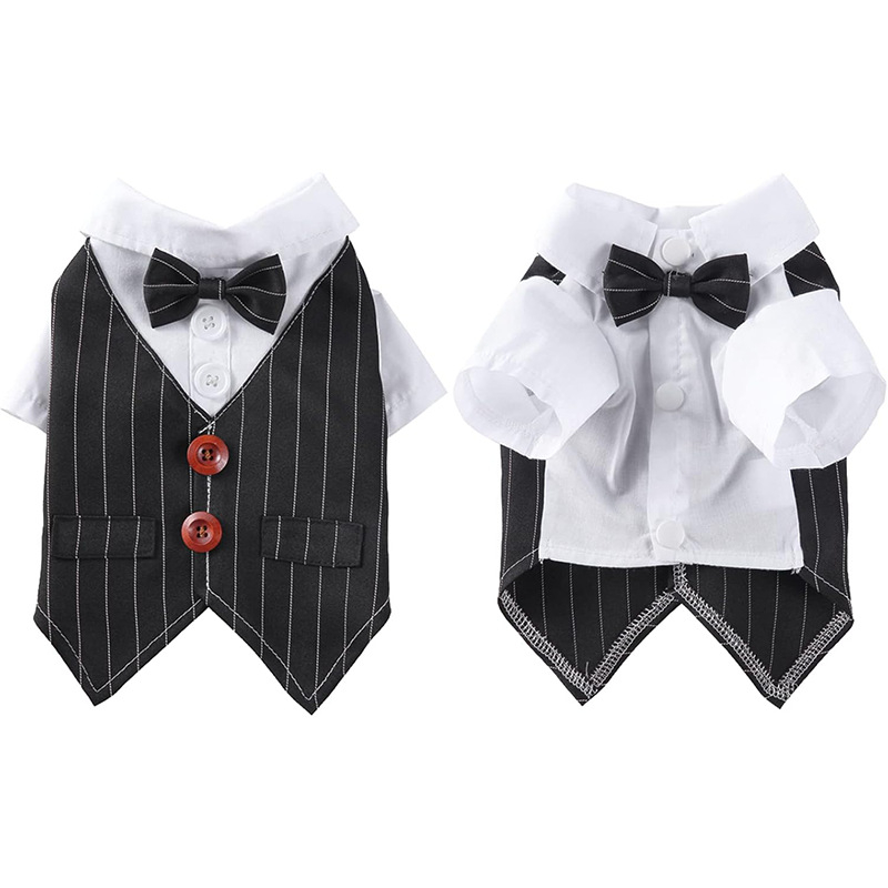 Suņu kāzu veste – formāla veste ar noņemamu kaklasaite, apkakli un bandanu, poliesters, britu stils, preces kods 6802LF