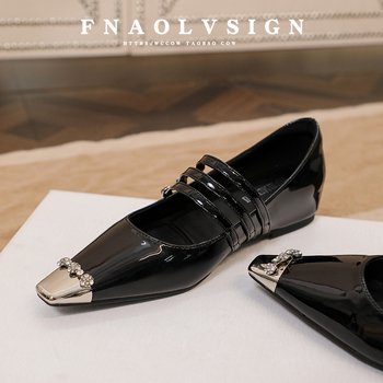 Sieviešu Mary Jane kurpes ar asu purnu, mikrošķiedras virsma, 3–5 cm pacēlāja papēdis, korejiešu stils