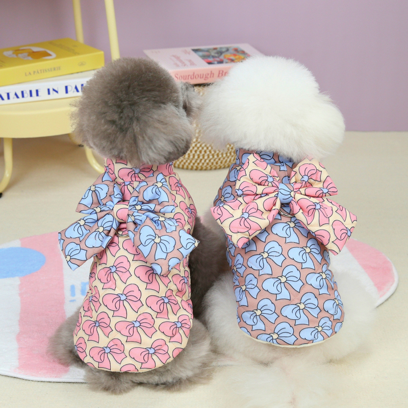 Îmbrăcăminte pentru animale de companie cu umplutură din bumbac – poliester cu căptușeală din bumbac, inel D, stil Princess Wind, brand JXANRY, pentru câini și pisici mici