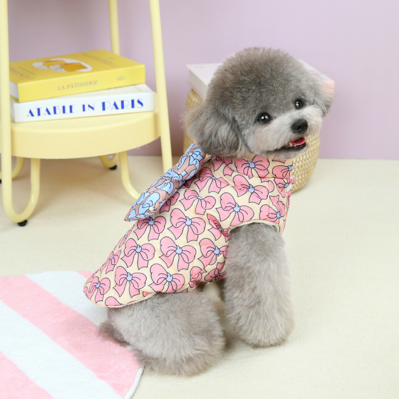 Îmbrăcăminte pentru animale de companie cu umplutură din bumbac – poliester cu căptușeală din bumbac, inel D, stil Princess Wind, brand JXANRY, pentru câini și pisici mici