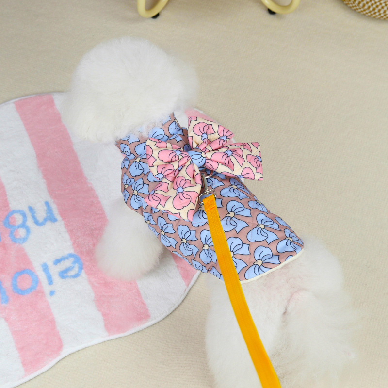 Îmbrăcăminte pentru animale de companie cu umplutură din bumbac – poliester cu căptușeală din bumbac, inel D, stil Princess Wind, brand JXANRY, pentru câini și pisici mici